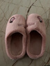 绚初棉拖鞋男士冬天保暖居家防滑毛绒软底室内情侣半包跟棉拖女 字母 皮红 38-39 (适合37-38码穿) 实拍图
