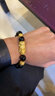 庆怡黄金貔貅手链男士 999足金转运珠黑玛瑙金珠手串 送爸爸生日礼物 6mm黑玛瑙1貔貅2金珠 约1.5g 实拍图