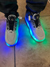 鸿星童暴走鞋男童鞋儿童发光运动鞋中大童滑轮学生溜冰轮滑鞋女青 黑色 35 实拍图