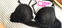 KJ前扣交叉美背文胸小胸聚拢性感蕾丝有钢圈内衣套装收副乳品牌胸罩 黑色 80A 36A(配L码内裤) 实拍图