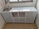 坚唯厨房柜子洗碗水槽柜简易组装经济型铝合金碗柜出租房不锈钢灶台柜 6门 左盆带碗架长147cm 实拍图
