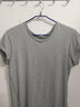佐丹奴【2件装】t恤男装V领纯棉纯色打底衫短袖T恤衫18242013 01黑/花灰色 L 实拍图