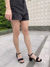 ZHR凉鞋女简约时尚高跟鞋粗跟经典一字带搭扣凉鞋女 Y709 黑色 37  实拍图