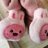 小猪球球 婴儿鞋子秋冬季加绒加厚保暖软底羊皮毛一体宝宝新生儿学步鞋 粉色兔头海狸公仔 内长13cm  7-14个月 实拍图