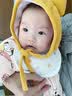 卡度熊（KADUXIONG）婴儿帽子春秋季宝宝可爱超萌秋冬婴幼儿护耳新生儿女宝宝胎帽男童 猫耳黄色（棉布内衬） 1-10个月（建议头围35-45cm） 实拍图