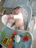 爱音（Aing） 儿童餐椅多功能可折叠调节可坐可躺宝宝吃饭餐桌婴儿餐桌C009 婴儿蓝 实拍图