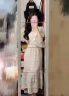 拉夏贝尔夏季2024新款女装法式气质镂空蕾丝U型领连衣裙女收腰显瘦长裙款 M (建议100-110斤) 晒单实拍图