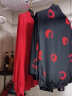 VOA30姆米重磅真丝立领单排扣木耳边立体装饰蝙蝠袖衬衫 BE808 梦想红(H06) 170/XL 晒单实拍图