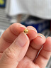 六福珠宝足金小圆珠黄金耳钉小豆豆耳饰 计价 L07TBGE0006A 约0.88克-小版 实拍图