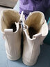 百丽踏内增高马丁靴真软皮2025新款冬季厚底防滑8cm内增高短靴加绒棉鞋 米白色加绒 37 实拍图