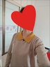 萱恋菲针织衫女2023年新款秋冬打底衫女翻领上衣宽松百搭洋气娃娃领 卡其色 XL 建议121-130斤 实拍图
