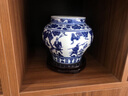 收藏天下景德镇陶瓷器青花客厅玄关博古架酒电视柜摆件花瓶中式家居工艺品 仿元青花鬼谷子下山罐+底座 21cm 实拍图