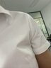 罗蒙短袖棉衬衫女夏季商务职业工装纯色正装工作服v领白衬衣 白色 36 实拍图