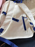 回力书包学生女新款初中生高中生大容量背包简约双肩包宽肩带书包轻便 白配蓝【升级款+冲天鸭挂件】 实拍图