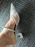 思加图新款钻石仙女鞋穆勒拖透明粗跟外穿女款凉拖鞋9PV04AH3 银白 36 晒单实拍图