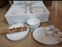 mornenjoy碗碟套装家用 餐具套装10人组合景德镇陶瓷碗盘整套欧式金边 【明火煲】春风十里【可微波炉洗碗机】 58头 实拍图