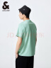 杰克·琼斯（JACK&JONES）男装T恤男夏季万能T恤舒适男士短袖清凉多色上衣纯色水洗不易走形 粉绿色A59 S 实拍图
