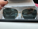 海伦凯勒太阳镜男高清偏光驾驶复古潮流防强光飞行员蛤蟆镜配近视有度墨镜 金框+墨绿片-N09（无度数 实拍图