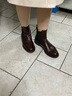 爱步（ECCO）靴子女 时尚潮流百搭冬季切尔西女靴牛皮粗跟短靴女 型塑266503 棕色26650301014 39 实拍图