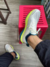 鸿星尔克绝尘3专业马拉松竞速训练跑步鞋减震运动鞋防滑跑鞋体测男鞋子 微晶白/萌芽绿（男） 青云直上 40 实拍图