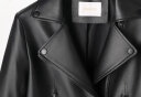 凯撒;KAISER皮衣女绵羊皮真皮皮衣女士机车款西装领韩版修身时尚潮流女装外套 黑色 L(165/88A) 晒单实拍图