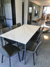 家哲理家具意式极简德利丰岩板餐桌椅组合岛台餐桌家用小户型长方形饭桌办公 德利丰岩板+铝合金180*90单餐桌 实拍图
