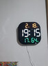 新款创意简约数字大挂钟led大字体电子钟夜光挂墙客厅钟表计时器 黑色白桔【大号】 实拍图