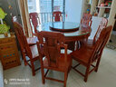 质道 红木家具 非洲花梨（学名：刺猬紫檀）实木餐桌椅组合新中式餐厅带转盘餐台饭桌 2米如意餐桌+12象头餐椅整装 实拍图