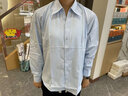 利比吉春秋新款白色衬衫女士长袖V领白衬衣洋气职业工装正装蓝色工作服 蓝色V长袖 L100-115斤左右 实拍图