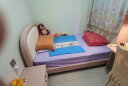 顾家家居（KUKA）轻奢儿童床青少年小孩单人床儿童家具卧室床儿童房男孩女孩软包床 简约粉色床+床垫1.35*2M 实拍图