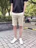 夏冰妮休闲短裤男士夏季棉质潮牌运动五分裤男薄款舒适沙滩裤工装男裤子 卡其色 32 （建议120-135斤） 实拍图