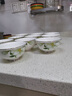 厚秀堂景德镇轻奢骨瓷餐具碗碟套装家用陶瓷鱼盘汤碗大勺煲菜盘碟子饭碗 4.5英寸饭碗（单个）金边百合 实拍图