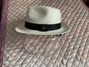 Mr DUCK匠人手工编织帽 白色巴拿马草帽男女礼帽 大帽檐大头围防晒遮阳帽 MS186108-米白色 （经典款小边） M（适合56-58cm头围） 实拍图