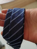 FitonTon领带男士商务正装手打领带8CM上班工作婚礼晚宴面试时尚礼盒装FTL0002 蓝色条纹(手打) 实拍图