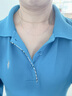 潮宏基 18K金项链女士彩金素链多环扣O字链送女友生日礼物 白K（可调节40/42/45cm） 实拍图