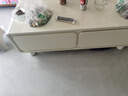 伊意电视柜茶几组合简约现代侘寂奶油风家用小型落地轻奢岩板电视机柜 1.2米长茶桌 肤感台面 实拍图