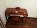 虎大师红木家具非洲花梨（学名：刺猬紫檀）小户型中式化妆梳妆台卧室收纳柜带镜子 A款梳妆桌配凳子（不带储物格） 实拍图