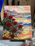 落日玫瑰数字油画diy花卉填色涂鸦手工手绘diy油彩画卧室装饰画 H1275落日玫瑰 40*50实木内框+丙烯颜料+画笔 实拍图