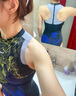 TOSWIM拓胜连体泳衣女专业训练三角保暖温泉显瘦无袖游泳衣 青提秘境M 实拍图