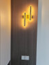 皇盟 LED壁灯床头灯卧室双头设计长条灯客厅背景墙过道个性创意三色灯 （单只装） 金色C款小号左-46*18*3.5cm-三色16w 晒单实拍图
