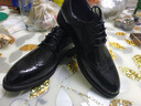 乔锐（QIAORUI）新款商务正装皮鞋男士真皮大码男鞋韩版布洛克雕花英伦透气潮春秋 黑色 40 实拍图