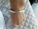 百银999云南手工莲花圆条闭口实心款女款足银手镯 配证书 70克小号 实拍图