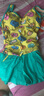 李宁 lining 泳衣女保守学生可爱遮肚显瘦运动背心式连体裙式温泉泳衣女 LSLL066-2湖绿/黄色花 L 实拍图