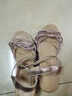 ZHR坡跟凉鞋女夏真牛皮厚底女鞋时尚细带水钻高跟鞋子女 AY92 香槟39 实拍图