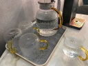 博为 创意麦穗纹玻璃壶大容量带把凉水壶家用耐热防爆喝水杯具套装 1壶4杯1托盘 实拍图