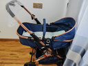 逗逗熊高景观婴儿推车两用避震轻便儿童车推车可折叠宝宝可坐可躺BB车 奢华藏蓝+全功能+单手收+餐盘 实拍图