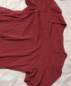 茵曼2024夏季新款法式方领套头泡泡袖修身气质显瘦棉质T恤女 复古红 S 实拍图