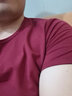 续点 短袖t恤男 纯色运动夏季休闲紧身圆领上衣白色修身衣服男士T恤衫 枣红色 2XL (180) （150-165斤左右） 实拍图