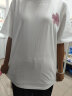 索菲堡 100%新疆棉2024新款夏季短袖t恤女宽松百搭设计感ins上衣潮男 白色（粉图） 2XL 实拍图
