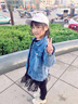 巴妮巴妮品牌童装女童牛仔外套春秋款儿童中大童春季牛仔衣女孩牛仔褂时尚 蓝色 140码建议135厘米身高左右 实拍图
